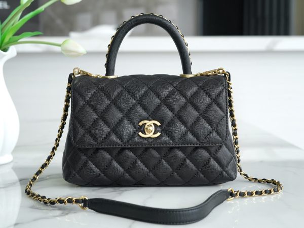 最高級シャネルスーパーコピー シャネルバッグコピー CHANEL トップハンドル フラップ バッグ ブラック A92990 B05061 94305 カーフスキン ゴールド金具 - 画像 (9)