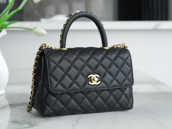 最高級シャネルスーパーコピー シャネルバッグコピー CHANEL トップハンドル フラップ バッグ ブラック A92990 B05061 94305 カーフスキン ゴールド金具 - 画像 (7)