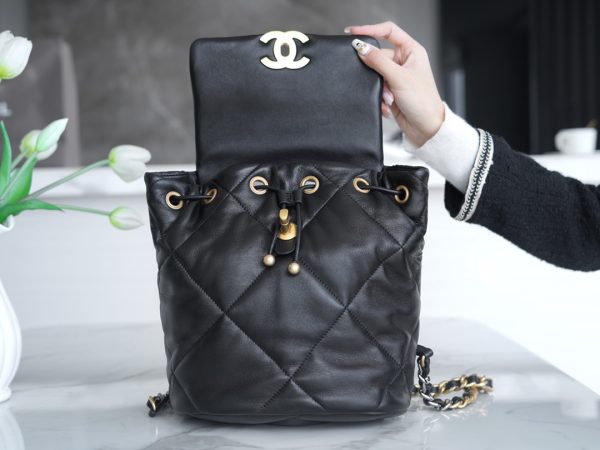 最高級シャネルスーパーコピー シャネルバッグコピー CHANEL 19 バックパック ブラック AS4223 B04852 94305 ラムスキン ゴールド金具 - 画像 (6)