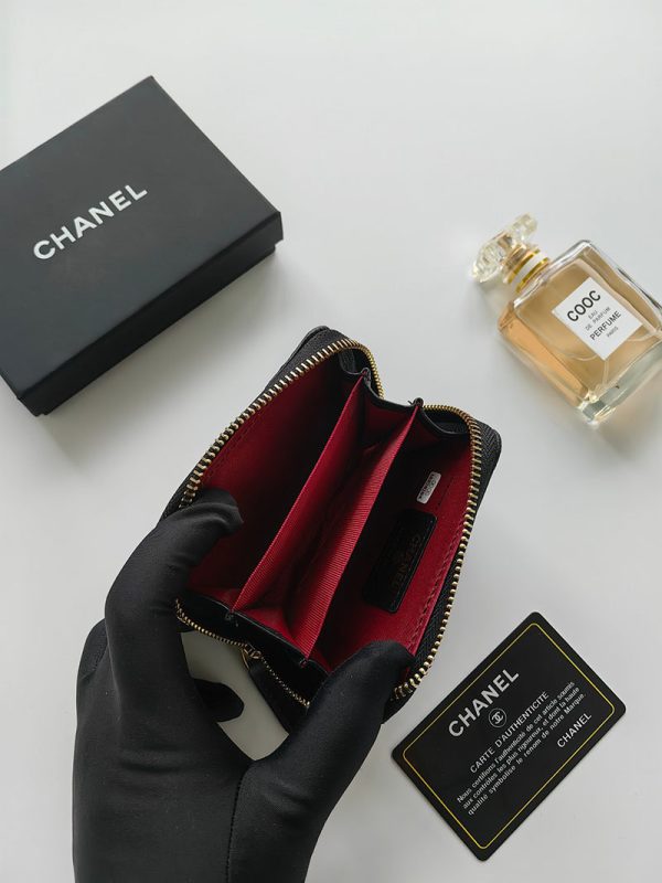 シャネル 財布 2025 新作 CHANEL ミニ財布 小銭入れ・コインケース ボーイシャネル 黒 (ブラック) A80602 B01490 94305 ラムスキン ゴールド金具 - 画像 (2)