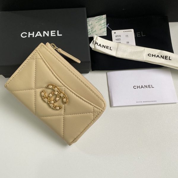 シャネル 財布 2025 新作 CHANEL L字 財布 ベージュ AP3179 ラムスキン ゴールド金具 - 画像 (8)