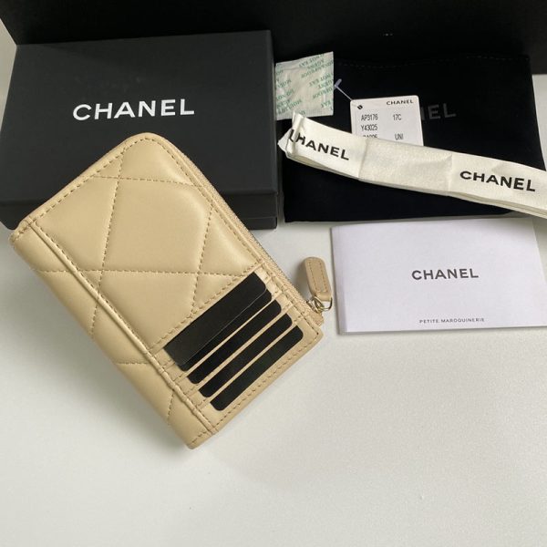 シャネル 財布 2025 新作 CHANEL L字 財布 ベージュ AP3179 ラムスキン ゴールド金具 - 画像 (7)