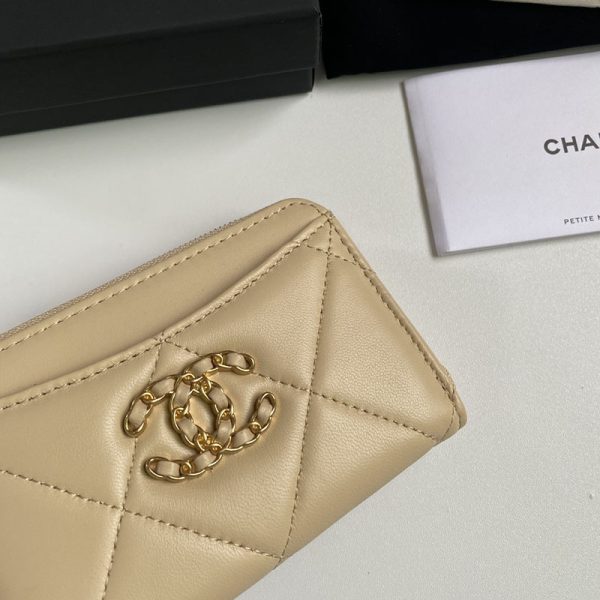 シャネル 財布 2025 新作 CHANEL L字 財布 ベージュ AP3179 ラムスキン ゴールド金具 - 画像 (6)