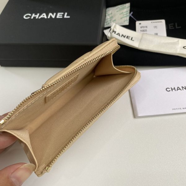 シャネル 財布 2025 新作 CHANEL L字 財布 ベージュ AP3179 ラムスキン ゴールド金具 - 画像 (3)