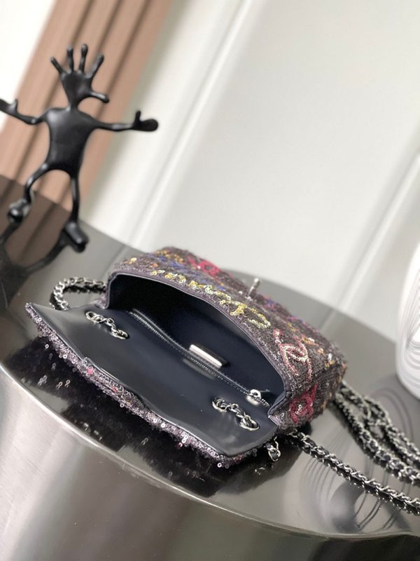 シャネル バッグ 2025 新作 CHANEL 40代 ショルダーバッグ 斜めがけ 軽い マルチカラー AS4714 レザー シルバー金具 - 画像 (2)