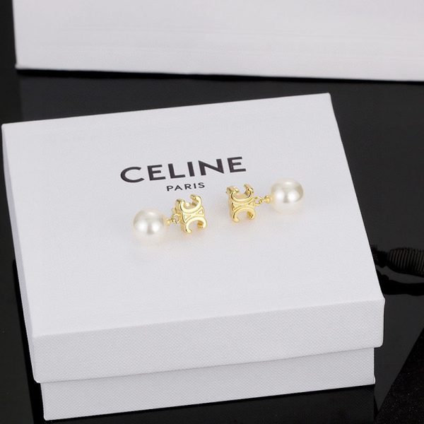 最高級セリーヌスーパーコピー セリーヌピアスコピー レ・ペルル CELINE ピアス / ゴールドフィニッシュ ブラス＆ガラスパール 460TZ6BPE.01GI - 画像 (7)