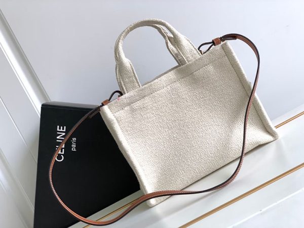 N品 セリーヌ バッグ 人気 ランキング CELINE トートバッグ キャンバス ホワイト ゴールド金具 2411737 - 画像 (5)