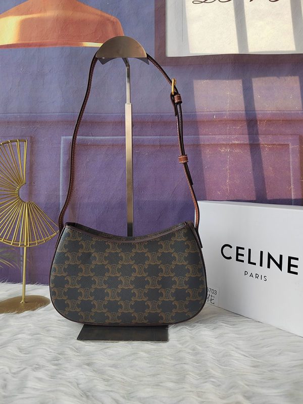 N品 セリーヌ バッグ 人気 ランキング CELINE バッグ レディース おしゃれ ミディアム ティリー バッグ 115702CUZ.04LU タン ゴールド金具 - 画像 (9)