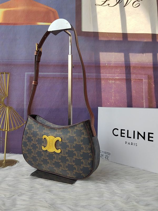 N品 セリーヌ バッグ 人気 ランキング CELINE バッグ レディース おしゃれ ミディアム ティリー バッグ 115702CUZ.04LU タン ゴールド金具 - 画像 (8)