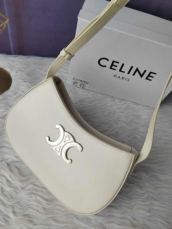 N品 セリーヌ バッグ 人気 ランキング CELINE バッグ レディース おしゃれ ミディアム ティリー バッグ 115703BF4.01BC ホワイト シルバー金具 - 画像 (7)