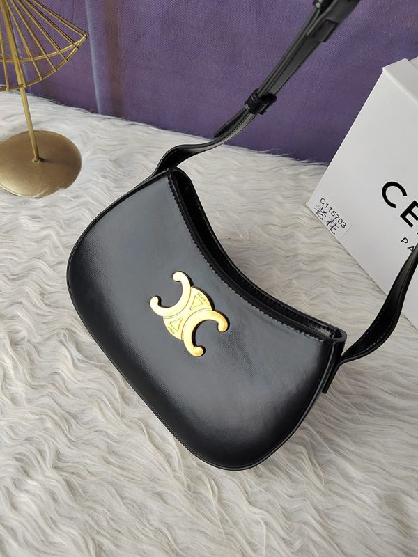 N品 セリーヌ バッグ 人気 ランキング CELINE バッグ レディース おしゃれ ミディアム ティリー バッグ 115703BF4.38NO ブラック ゴールド金具 - 画像 (7)