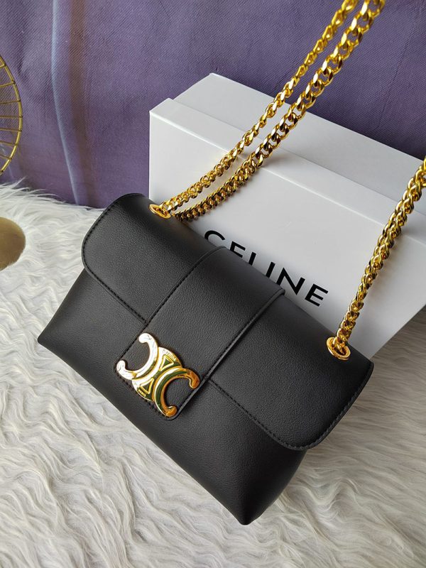 N品 セリーヌ バッグ 人気 ランキング ミディアム CELINE ヴィクトワール バッグ 115853FDU.38NO ブラック ゴールド金具 - 画像 (8)