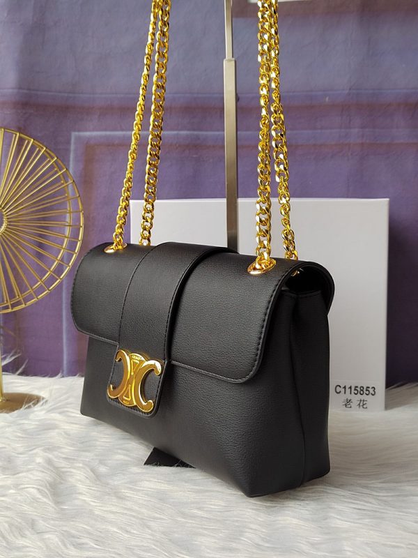 N品 セリーヌ バッグ 人気 ランキング ミディアム CELINE ヴィクトワール バッグ 115853FDU.38NO ブラック ゴールド金具 - 画像 (7)