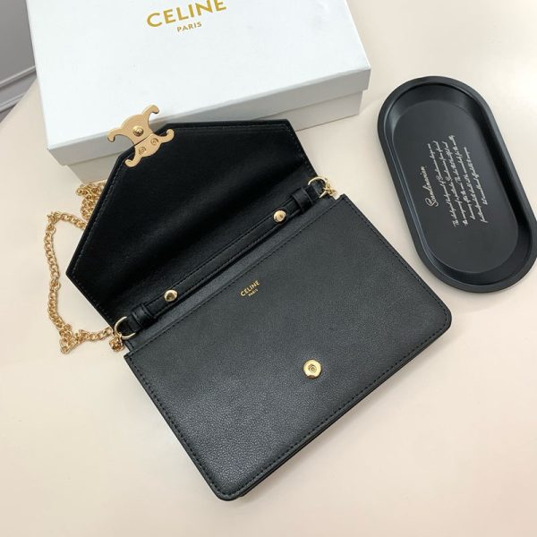 N品 セリーヌ バッグ 人気 ランキング CELINE チェーンウォレット マーゴ 10L033DPV.38NO ブラック ゴールド金具 - 画像 (6)