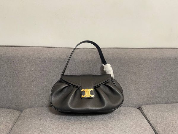 N品 セリーヌ バッグ 人気 ランキング CELINE これから 流行る バッグ 2024 プチプラ 2411781 ブラック ゴールド金具 - 画像 (5)