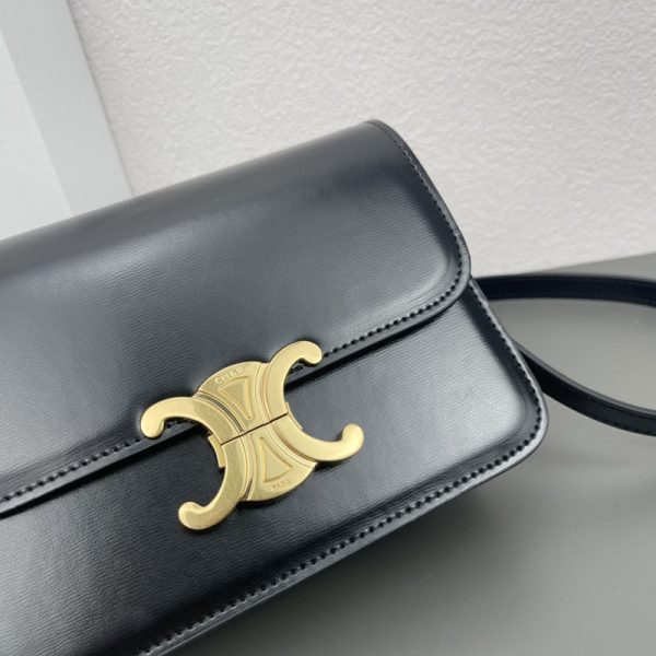 N品 セリーヌ バッグ 人気 ランキング CELINE ティーン トリオンフ バッグ 188423BF4.38NO ブラック ゴールド金具 - 画像 (8)