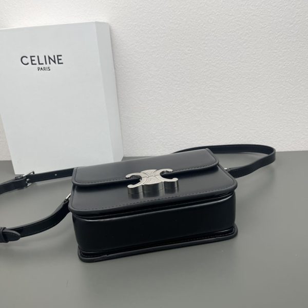 N品 セリーヌ バッグ 人気 ランキング CELINE ティーン トリオンフ バッグ 188423BF4.38SI ブラック シルバー金具 - 画像 (6)