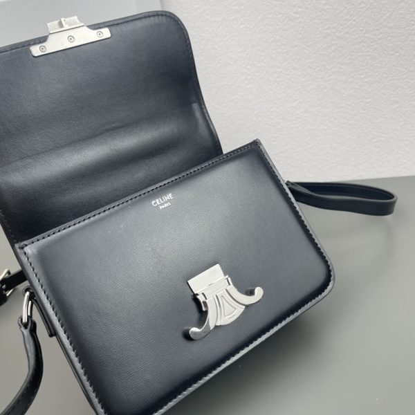 N品 セリーヌ バッグ 人気 ランキング CELINE ティーン トリオンフ バッグ 188423BF4.38SI ブラック シルバー金具 - 画像 (5)