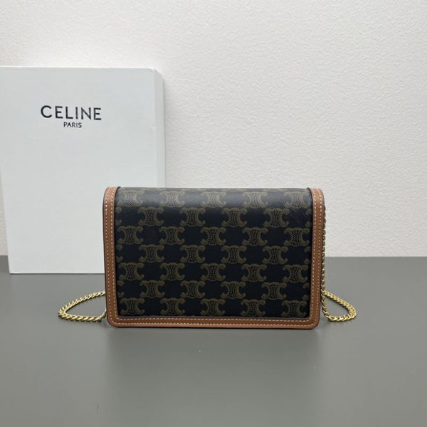 N品 セリーヌ バッグ 人気 ランキング CELINE チェーンウォレット マーゴ 10L462DQB.04LU タン ゴールド金具 - 画像 (9)