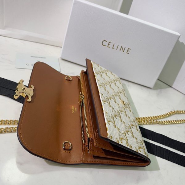 N品 セリーヌ バッグ 人気 ランキング CELINE ショルダーバッグ クロード 194142CUZ.01BC ホワイト ゴールド金具 - 画像 (3)