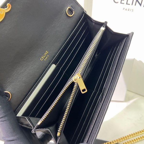 N品 セリーヌ バッグ 人気 ランキング CELINE 斜めがけバッグ 小さめ ブランド 2411797 ブラック ゴールド金具 - 画像 (4)