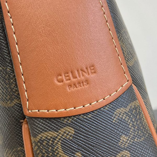 N品 セリーヌ バッグ 人気 ランキング CELINE スモール エロイズ キュイル トリオンフ バッグ 117252FQM.04LU タン ゴールド金具 - 画像 (8)