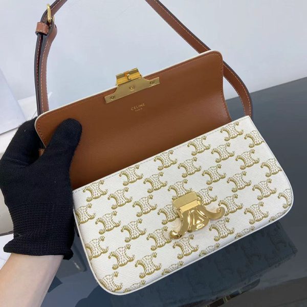 N品 セリーヌ バッグ 人気 ランキング CELINE ショルダーバッグ クロード 194142CUZ.01BC ホワイト ゴールド金具 - 画像 (5)