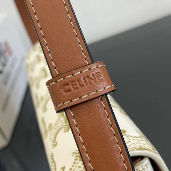 N品 セリーヌ バッグ 人気 ランキング CELINE ショルダーバッグ クロード 194142CUZ.01BC ホワイト ゴールド金具 - 画像 (2)