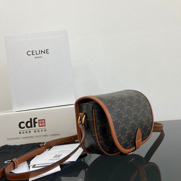 N品 セリーヌ バッグ 人気 ランキング CELINE ミディアム フォルコ バッグ 191502BZJ.04LU タン ゴールド金具 - 画像 (9)