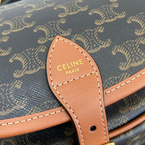 N品 セリーヌ バッグ 人気 ランキング CELINE ミディアム フォルコ バッグ 191502BZJ.04LU タン ゴールド金具 - 画像 (7)