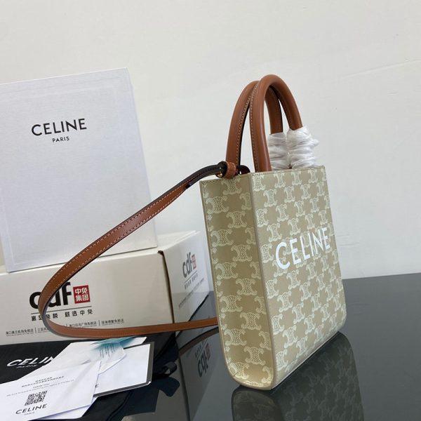 N品 セリーヌ バッグ 人気 ランキング CELINE ミニ バーティカル カバ 194372FLT.02GR グレージュ ゴールド金具 - 画像 (9)