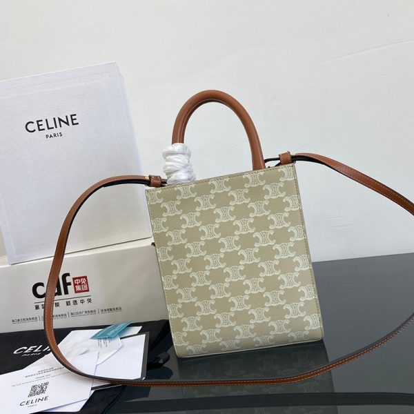 N品 セリーヌ バッグ 人気 ランキング CELINE ミニ バーティカル カバ 194372FLT.02GR グレージュ ゴールド金具 - 画像 (8)