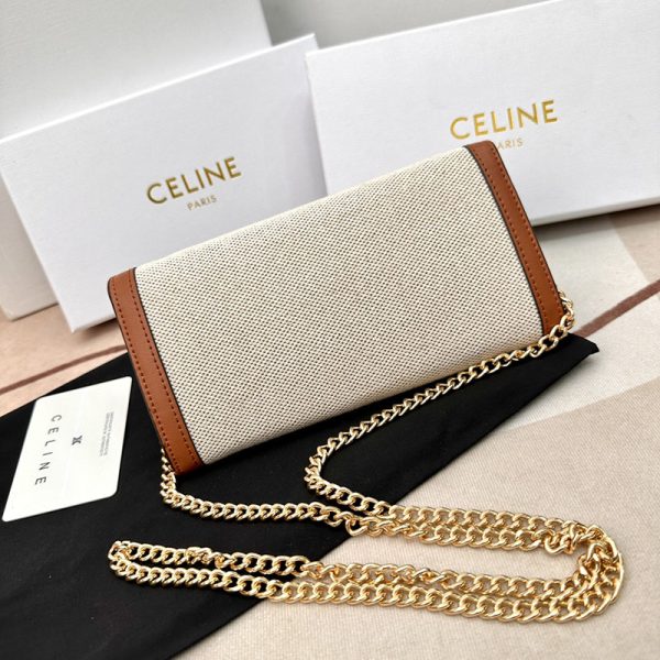 N品 セリーヌ バッグ 人気 ランキング CELINE 大人女子 ショルダーバッグ ブランド C10E313 タン ゴールド金具 - 画像 (9)