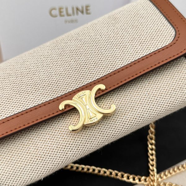 N品 セリーヌ バッグ 人気 ランキング CELINE 大人女子 ショルダーバッグ ブランド C10E313 タン ゴールド金具 - 画像 (7)