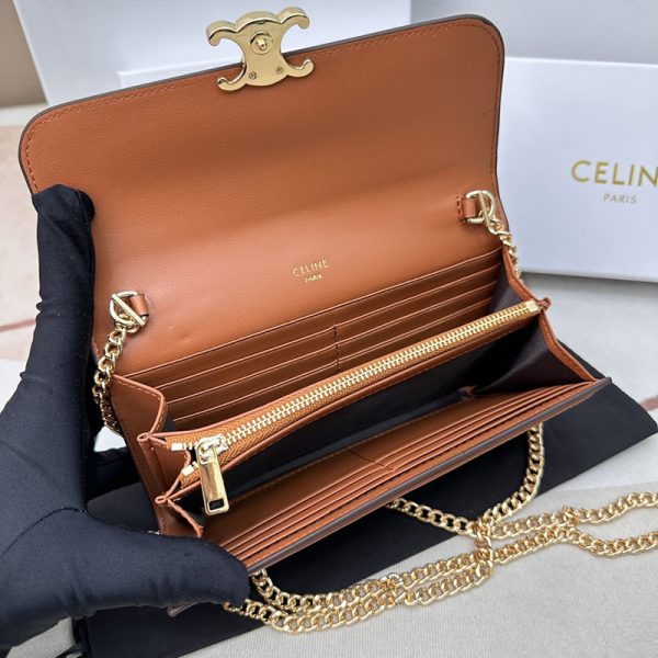 N品 セリーヌ バッグ 人気 ランキング CELINE 大人女子 ショルダーバッグ ブランド C10E313 タン ゴールド金具 - 画像 (6)