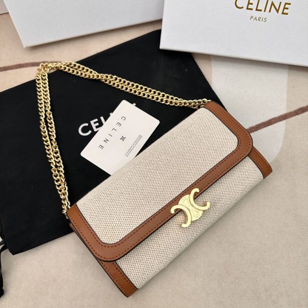 N品 セリーヌ バッグ 人気 ランキング CELINE 大人女子 ショルダーバッグ ブランド C10E313 タン ゴールド金具 - 画像 (3)