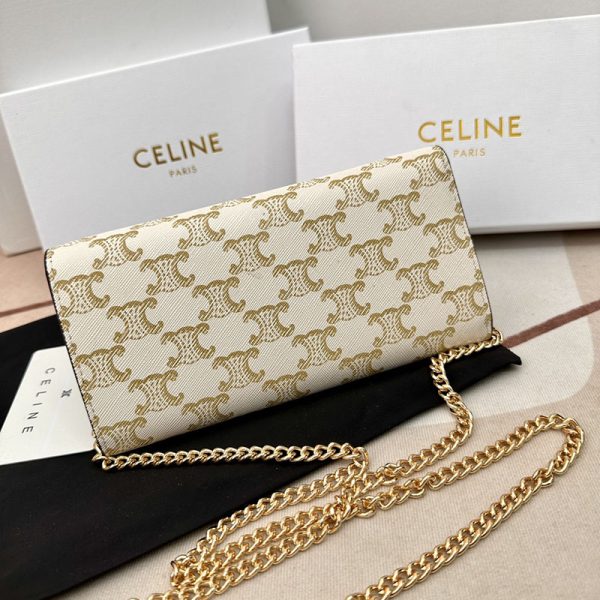 N品 セリーヌ バッグ 人気 ランキング CELINE ショルダーバッグ クロード 194142CUZ.01BC ホワイト ゴールド金具 - 画像 (8)