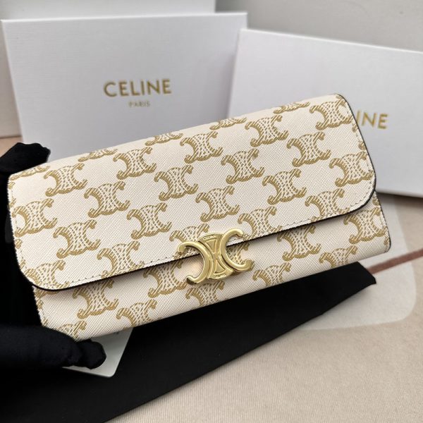 N品 セリーヌ バッグ 人気 ランキング CELINE ショルダーバッグ クロード 194142CUZ.01BC ホワイト ゴールド金具 - 画像 (2)