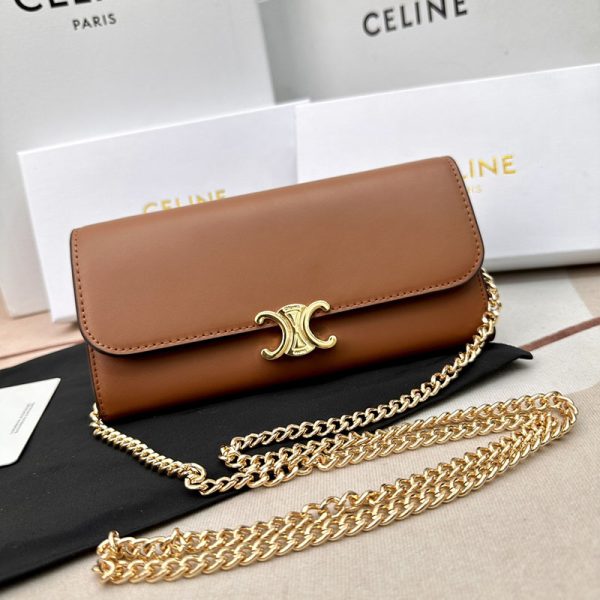 N品 セリーヌ バッグ 人気 ランキング CELINE ショルダーバッグ クロード 194143BFN.04LU タン ゴールド金具 - 画像 (9)