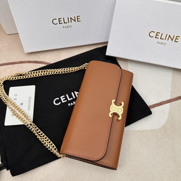 N品 セリーヌ バッグ 人気 ランキング CELINE ショルダーバッグ クロード 194143BFN.04LU タン ゴールド金具 - 画像 (2)