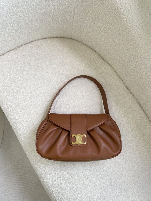 N品 セリーヌ バッグ 人気 ランキング CELINE ホーボーバッグ ハイブランド 8110 タン ゴールド金具 - 画像 (9)