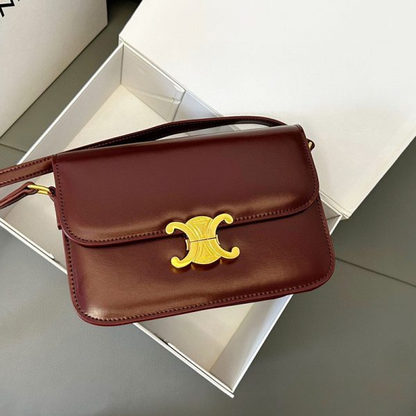 N品 セリーヌ バッグ 人気 ランキング CELINE ショルダーバッグ レディース 人気50代軽い 2411842 ライトバーガンディ ゴールド金具 - 画像 (7)