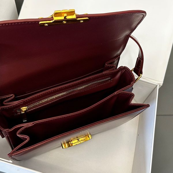 N品 セリーヌ バッグ 人気 ランキング CELINE ショルダーバッグ レディース 人気50代軽い 2411842 ライトバーガンディ ゴールド金具 - 画像 (3)