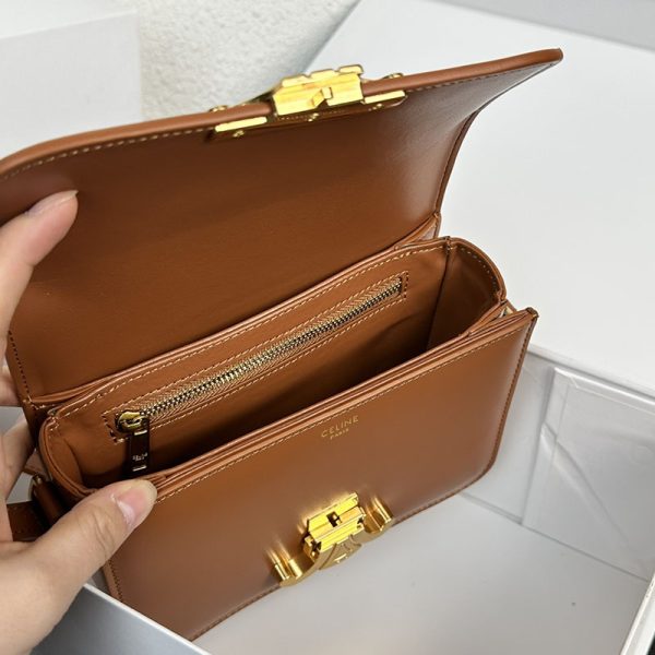 N品 セリーヌ バッグ 人気 ランキング CELINE ティーン トリオンフ バッグ 188423BF4.18BU ブロンズ ゴールド金具 - 画像 (6)