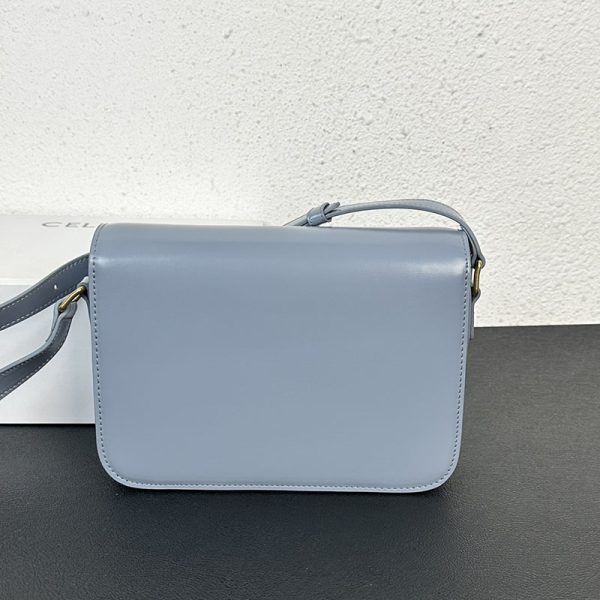 N品 セリーヌ バッグ 人気 ランキング CELINE クラシック トリオンフ バッグ 187363BF4.07LG ブルーグレー ゴールド金具 - 画像 (9)