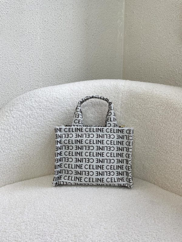 N品 セリーヌ バッグ 人気 ランキング CELINE トートバッグ ブランド 人気ナイロン 2411849 ホワイト/ブラック ゴールド金具 - 画像 (8)