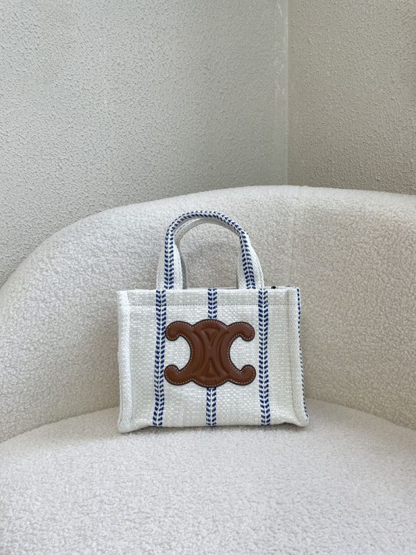 N品 セリーヌ バッグ 人気 ランキング CELINE トートバッグ ブランド 人気 小さめ 2411852 ホワイト ゴールド金具 - 画像 (8)