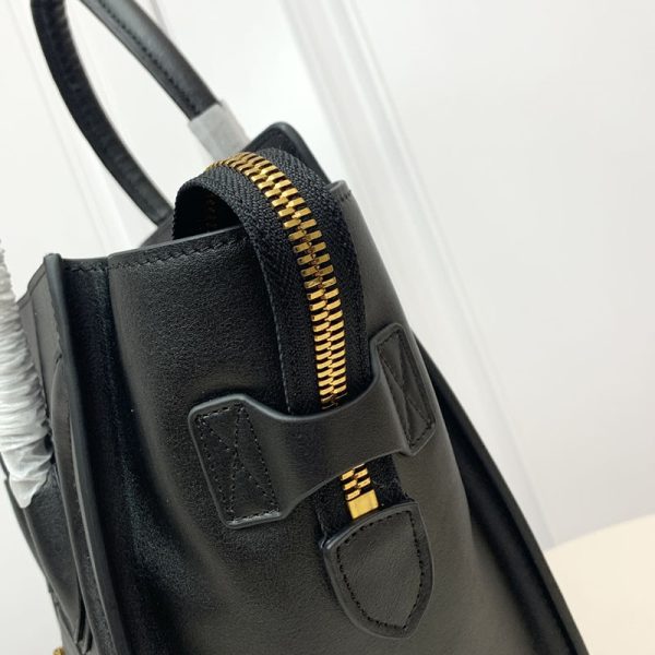 N品 セリーヌ バッグ 人気 ランキング CELINE ラゲージ マイクロ 人気色 189793DRU.38NO ブラック ゴールド金具 - 画像 (8)