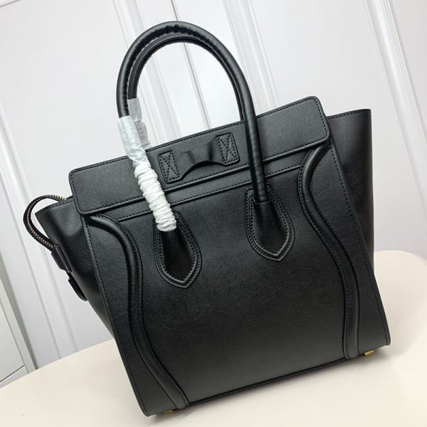 N品 セリーヌ バッグ 人気 ランキング CELINE ラゲージ マイクロ 人気色 189793DRU.38NO ブラック ゴールド金具 - 画像 (6)