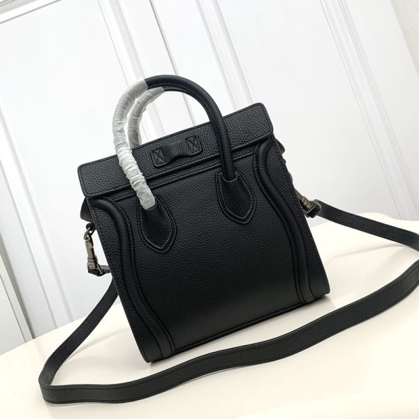 N品 セリーヌ バッグ 人気 ランキング CELINE ラゲージ ナノ 人気色 189243DRU.38NO ブラック シルバー金具 - 画像 (8)